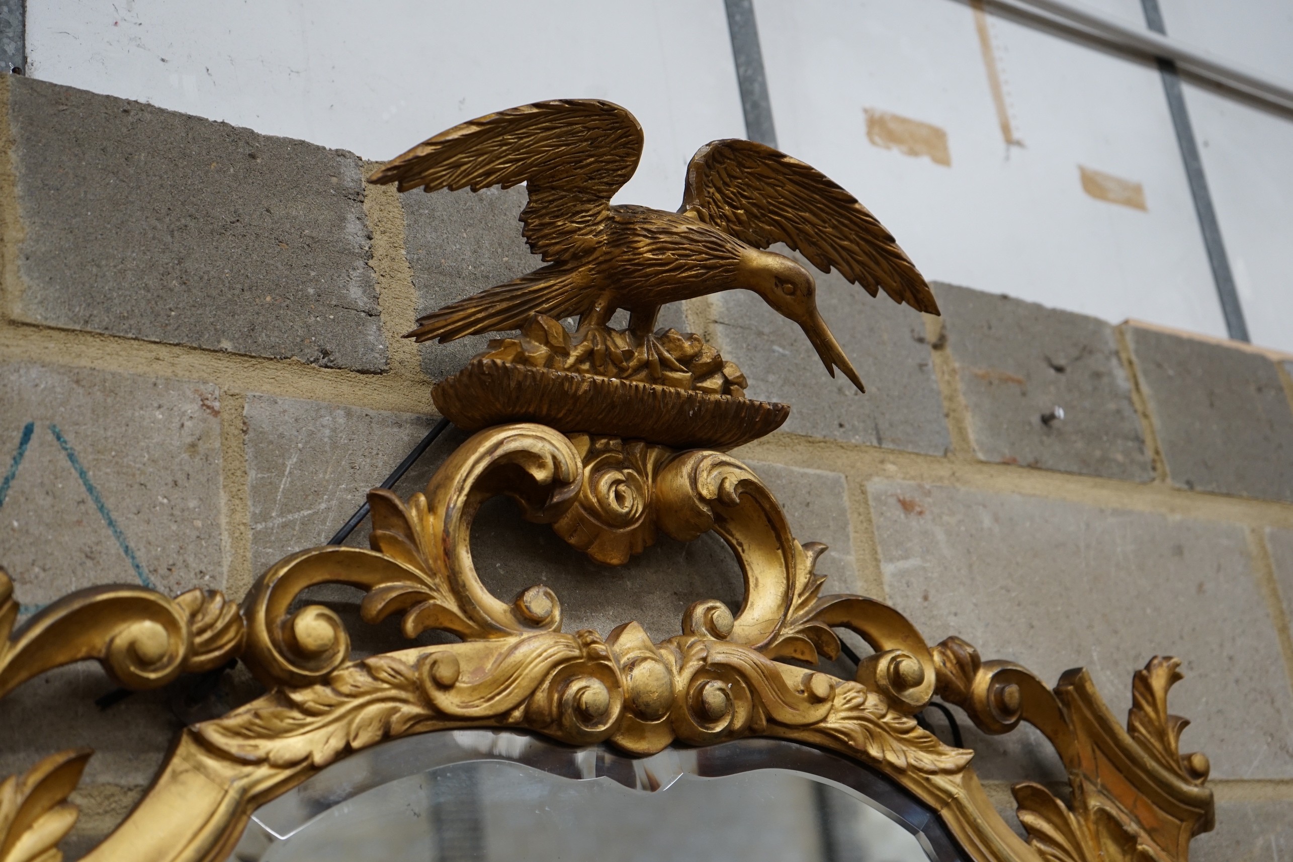 A large carved late Victorian gilt framed wall mirror, width 112cm, height 115cm